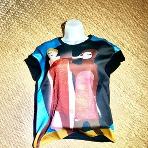 💙EUC💙 Zara printed cap sleeve sweater.